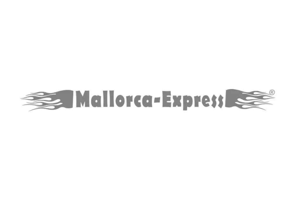 Mallorca-Express Logo mit Flammen-Design
