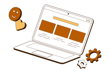 Illustration eines Laptops mit Website-Design