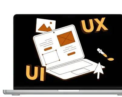 Laptop mit UI-UX Design Illustration